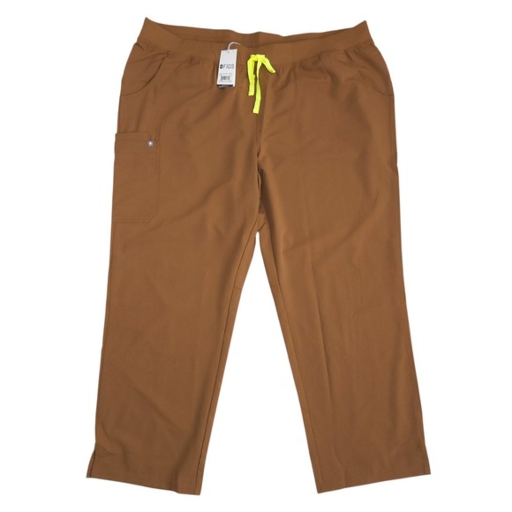 NWT Figs Mocha Brown Kade Cargo Scrub Pants- Plus Size‎ Tall 5XLT